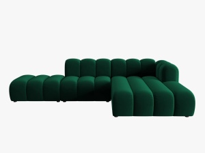 COLTAR MODULAR LUPIN, DREAPTA, 5 LOCURI, 294 CM, VERDE SMARALD 7, TAPITERIE DIN CATIFEA, DESIGN DEOSEBIT