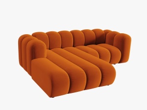 COLTAR MODULAR LUPIN, STANGA, 3 LOCURI, 228 CM, SCORTISOARA 14, TAPITERIE DIN CATIFEA, DESIGN DEOSEBIT - Img 3