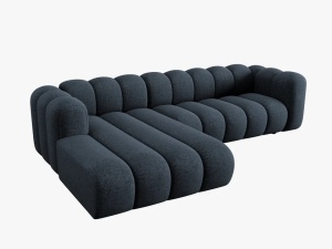 COLTAR MODULAR LUPIN, STANGA, 4 LOCURI, 288 CM, ALBASTRU ROYAL 86, TAPITERIE CHENILLE, DESIGN DEOSEBIT - Img 4