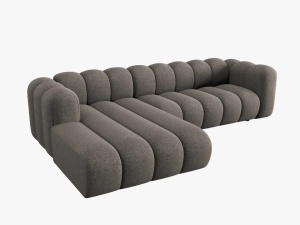 COLTAR MODULAR LUPIN, STANGA, 4 LOCURI, 288 CM, GRI 16, TAPITERIE CHENILLE, DESIGN DEOSEBIT - Img 4