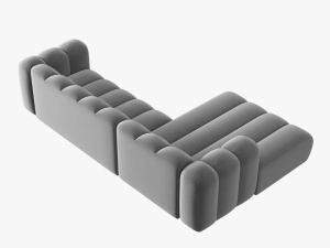 COLTAR MODULAR LUPIN, STANGA, 4 LOCURI, 288 CM, GRI 17, TAPITERIE DIN CATIFEA, DESIGN DEOSEBIT - Img 4