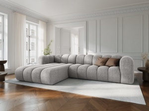 COLTAR MODULAR LUPIN, STANGA, 4 LOCURI, 288 CM, GRI DESCHIS 06, TAPITERIE CHENILLE, DESIGN DEOSEBIT
