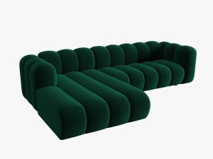 COLTAR MODULAR LUPIN, STANGA, 4 LOCURI, 288 CM, VERDE SMARALD 7, TAPITERIE DIN CATIFEA, DESIGN DEOSEBIT - Img 3
