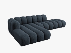 COLTAR MODULAR LUPIN, STANGA, 5 LOCURI, 294 CM, ALBASTRU ROYAL 86, TAPITERIE CHENILLE, DESIGN DEOSEBIT - Img 4