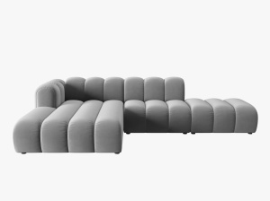 COLTAR MODULAR LUPIN, STANGA, 5 LOCURI, 294 CM, GRI 17, TAPITERIE DIN CATIFEA, DESIGN DEOSEBIT