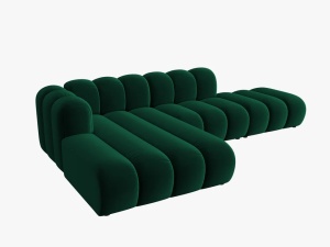 COLTAR MODULAR LUPIN, STANGA, 5 LOCURI, 294 CM, VERDE BOTTLE 78, TAPITERIE DIN CATIFEA, DESIGN DEOSEBIT - Img 3