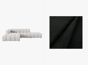 COLTAR MODULAR LUPIN, STANGA/DREAPTA, 5 LOCURI, 294 CM, DIVERSE NUANTE, TAPITERIE BOUCLE, DESIGN DEOSEBIT - Img 7