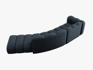 COLTAR SEMIROTUND LUPIN, DREAPTA, 5 LOCURI, 335 CM, ALBASTRU ROYAL 86, TAPITERIE CHENILLE, DESIGN DEOSEBIT - Img 4