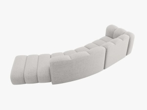 COLTAR SEMIROTUND LUPIN, DREAPTA, 5 LOCURI, 335 CM, GRI DESCHIS 06, TAPITERIE CHENILLE, DESIGN DEOSEBIT - Img 4