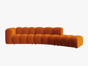 COLTAR SEMIROTUND LUPIN, DREAPTA, 5 LOCURI, 335 CM, SCORTISOARA 14, TAPITERIE DIN CATIFEA, DESIGN DEOSEBIT