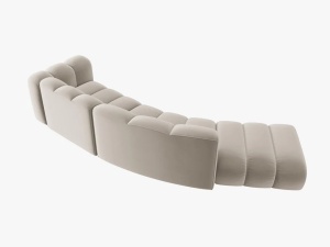 COLTAR SEMIROTUND LUPIN, STANGA, 5 LOCURI, 335 CM, BEJ 1, TAPITERIE DIN CATIFEA, DESIGN DEOSEBIT - Img 3