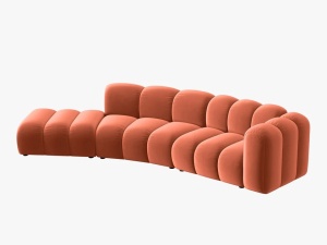 COLTAR SEMIROTUND LUPIN, STANGA, 5 LOCURI, 335 CM, CORAL 12, TAPITERIE DIN CATIFEA, DESIGN DEOSEBIT - Img 2