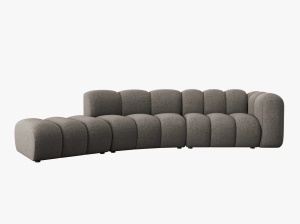 COLTAR SEMIROTUND LUPIN, STANGA, 5 LOCURI, 335 CM, GRI 16, TAPITERIE CHENILLE, DESIGN DEOSEBIT - Img 2
