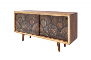COMODA 160CM, DIN LEMN MASIV DE MANGO, MANDALA COD 39039, DESIGN RETRO - Img 5