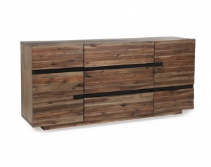 COMODA/BUFET, STIL INDUSTRIAL, WOTAN II 170CM, DIN LEMN MASIV, MDF SI FURNIR, COD 40990
