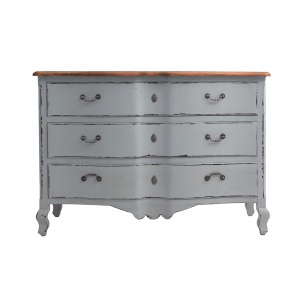 COMODA CU SERTARE KOPER REF. 23733, ALBASTRU, STIL VINTAGE, DIN LEMN MASIV DE ULM, VIC