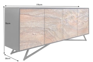 COMODA ELEGANTA, MOUNTAIN SOUL 175CM, LEMN DE SALCAM, MDF, ASPECT DE PIATRA, INVICTA INTERIOR - Img 4
