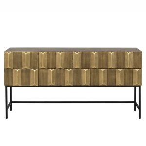 COMODA JAXX, 160 CM, AURIU/NEGRU, DIN MDF SI METAL, RICHMOND INTERIORS - Img 2