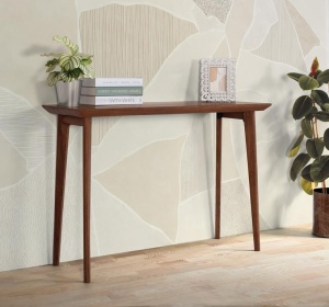 CONSOLA HOL DIN LEMN 110CM, CULOARE NUC, DIN LEMN DE MANGO, MODEL DEOSEBIT