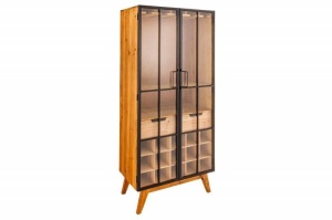DULAP BAR/ORGANIZATOR, 150CM, DIN LEMN MASIV SI STICLA, ARTIM GROUP SELECTION - Img 6