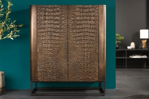 DULAP LIVING, CROCODIL 125CM, LEMN DE MANGO/METAL, NEGRU/MARO, ARTIM GROUP COLLECTION