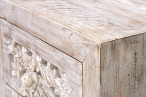 DULAPIOR TALLA 105CM, LEMN MASIV DE MANGO SI METAL, STIL VINTAGE G&C - Img 6