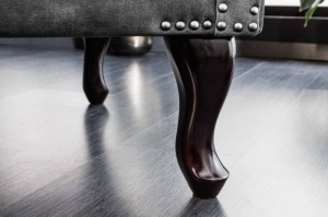 FOTOLIU CHESTERFIELD 105CM, CATIFEA GRI, ASPECT ANTICHIZAT - Img 5