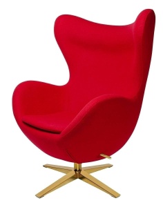 FOTOLIU CONFORTABIL EGG SZEROKI, ROSU 1/AURIU, DIN CASMIR SI METAL, STIL MODERN B2