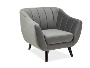 FOTOLIU MODERN ELITE 1 GRI BLUVEL 14 / WENGE TAPITAT IN TEXTIL CATIFEA SIGNAL - Img 1