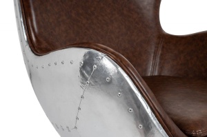 FOTOLIU PIVOTANT EGG AVIATOR, MARO/CROM, DIN PIELE ECOLOGICA SI METAL, STIL MODERN - Img 6