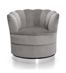 FOTOLIU PIVOTANT SISI, GRI/CROM, TAPITERIE DIN CATIFEA SI CADRU DIN METAL, DESIGN MODERN, ATR