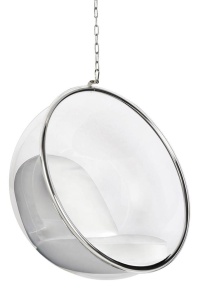 FOTOLIU SUSPENDAT BUBBLE, ALB/TRANSPARENT/CROM, DIN ACRIL SI PIELE ECOLOGICA, STIL MODERN