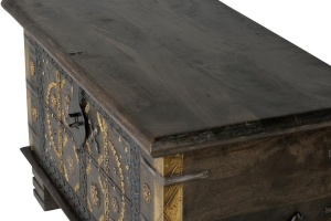 LADA PENTRU DEPOZITARE/CUFAR MOON 80CM, MARO, LEMN DE MANGO SI DETALII DIN BRONZ, GINER Y COLOMER - Img 4