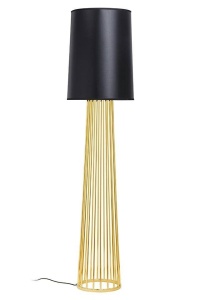 LAMPADAR HOLMES STRAIGHT, AURIU/NEGRU, DIN OTEL CARBON SI TEXTIL SATINAT, STIL MODERN