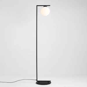 LAMPADAR ZAC, 168 CM, NEGRU, DIN STICLA SI METAL, STIL MODERN