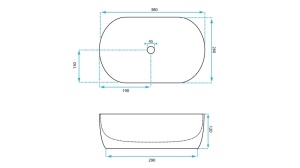 LAVOAR REA AMELIA MINI, ALB, 38 CM, DIN CERAMICA, CALITATE SUPERIOARA - Img 6