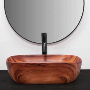 LAVOAR REA BELINDA WOOD, 46,5 CM, MARO MAT, DIN CERAMICA, CALITATE SUPERIOARA - Img 3