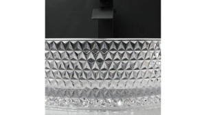 LAVOAR REA CRISTAL, TRANSPARENT, 35,5 CM, DIN STICLA, CALITATE SUPERIOARA - Img 5