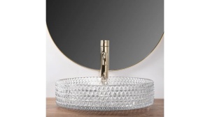 LAVOAR REA CRISTAL, TRANSPARENT, 40 CM, DIN STICLA, CALITATE SUPERIOARA - Img 5