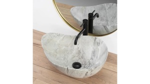 LAVOAR REA DORA, STONE, EFECT DE PIATRA GRI, 51,5 CM, DIN CERAMICA, CALITATE SUPERIOARA - Img 3