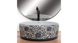 LAVOAR REA FLORISA, 40 CM, ALB/NEGRU, DIN CERAMICA, CALITATE SUPERIOARA - Img 5