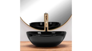 LAVOAR REA SOFIA MINI, NEGRU, 35 CM, DIN CERAMICA, CALITATE SUPERIOARA - Img 2