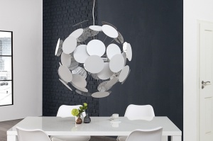 LUSTRA 70CM, INFINITY ALB/ARGINTIU, REALIZATA DIN METAL, COD 36227 - Img 2