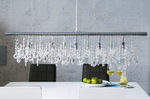LUSTRA 9 FLAMES, DIAMONDS 124CM, DESIGN MODERN - Img 2