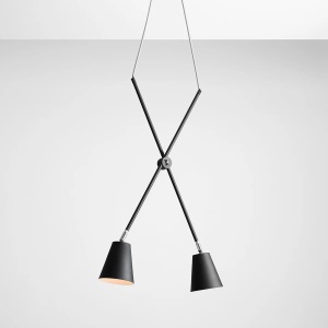 LUSTRA ARTE, 2 BRATE, 90 CM, NEAGRA, DIN METAL, STIL MODERN