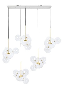 LUSTRA CAPRI LINE 5, DIN ALUMINIU SI STICLA, AURIU/TRANSPARENT, STIL MODERN