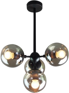 LUSTRA CU 4 BECURI APP248-4C, 38x23 cm, NEGRU, DIN METAL, STIL MODERN, TU