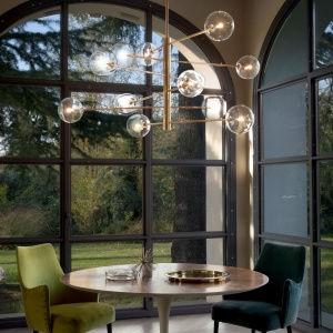 LUSTRA EQUINOXE SP12, ALAMA, DIN METAL SI STICLA, STIL MODERN - Img 2