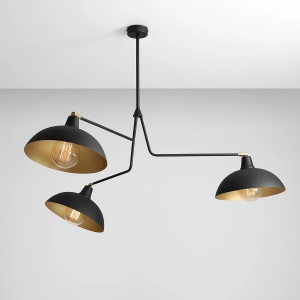LUSTRA ESPACE, 3 BRATE, 70 CM, NEAGRA, DIN METAL, STIL MODERN