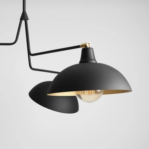 LUSTRA ESPACE, 3 BRATE, 70 CM, NEAGRA, DIN METAL, STIL MODERN - Img 3